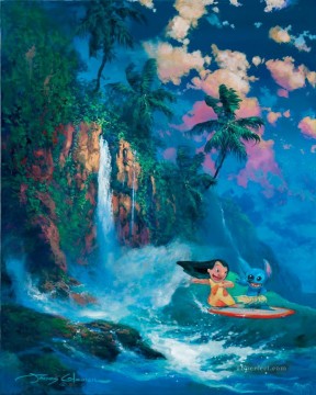 under waterfall cartoon for kids Oil Paintings